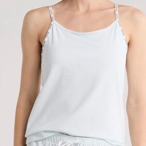 2 Piece Calvin Klein Women's Blue Striped Tank Top and Shorts Pajama Set